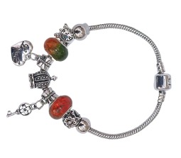 Charismatic Charms Bracelets for Women Pandora Green Orange Heart Charm Bracelet for Girls