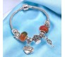 Charismatic Charms Bracelets for Women Pandora Green Orange Heart Charm Bracelet for Girls