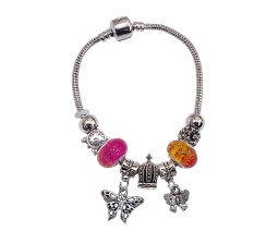 Charismatic Charms Bracelets for Women Pandora Pink Yellow Butterfly Charm Bracelet for Girls