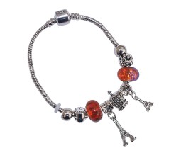 Charismatic Charms Bracelets for Women Pandora Purple Orange Eiffel Tower Charm Bracelet for Girls