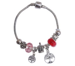 Charismatic Charms Bracelets for Women Pandora Red Pink Tree of Life Charm Bracelet for Girls