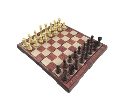 Magnetic Chess Board Educational Toys Travel Chess Set with Folding Board for Kids and Adults Indoor Outdoor Educational Travel Toys Wooden Color 11 Inch (Brown Chess)