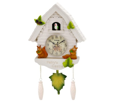 42 cm Cuckoo Bird Coming Out Wall Clock - Cuchoo Kuku Bird Alarm Bell Music Clock for Living and Kids Room Home