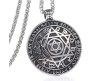 Symbol Supernatural Locket Protection Talisman Star Hexagram Pentagram Stainless Steel Black Pendant Chain for Men