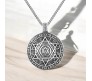 Symbol Supernatural Locket Protection Talisman Star Hexagram Pentagram Stainless Steel Black Pendant Chain for Men