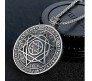 Symbol Supernatural Locket Protection Talisman Star Hexagram Pentagram Stainless Steel Black Pendant Chain for Men