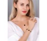 Black Four Leaf Clover Necklace Earrings & Bracelet Jewellery Set for Women Adjustable Chain Anti Tarnish Latest Stylish Minimal Jewelry Sets Design Aesthetic Ideal for Gifting