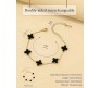 Black Four Leaf Clover Necklace Earrings & Bracelet Jewellery Set for Women Adjustable Chain Anti Tarnish Latest Stylish Minimal Jewelry Sets Design Aesthetic Ideal for Gifting
