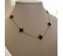Black Four Leaf Clover Necklace Pendant Adjustable Chain Anti Tarnish Latest Stylish Minimal Jewelry Sets Design Aesthetic Ideal for Gifting for Women