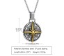 3D Cross Compass Pendant Gold For Men Round Silver Chain Necklace Chain Punk Hip Hop Biker Traveller For Men Boys Men's Jewellery Accessories D2