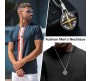 3D Cross Compass Pendant Gold For Men Round Silver Chain Necklace Chain Punk Hip Hop Biker Traveller For Men Boys Men's Jewellery Accessories D2