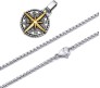 3D Cross Compass Pendant Gold For Men Round Silver Chain Necklace Chain Punk Hip Hop Biker Traveller For Men Boys Men's Jewellery Accessories D2