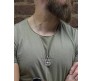 3D Cross Compass Pendant For Men Round Silver Chain Necklace Chain Punk Hip Hop Biker Traveller For Men Boys Men's Jewellery Accessories D1