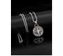 3D Cross Compass Pendant For Men Round Silver Chain Necklace Chain Punk Hip Hop Biker Traveller For Men Boys Men's Jewellery Accessories D1