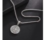 3D Cross Compass Pendant For Men Round Silver Chain Necklace Chain Punk Hip Hop Biker Traveller For Men Boys Men's Jewellery Accessories D3