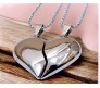 3D Couple Heart Pendant For Lovers Silver Necklace for Couple Matching Locket for Valentine Anniversary Men and Women