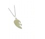 Couple Heart Pendant For Lovers Silver Necklace for Couple Matching Locket Groove for Valentine Anniversary Men and Women