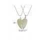 Couple Heart Pendant For Lovers Silver Necklace for Couple Matching Locket Groove for Valentine Anniversary Men and Women