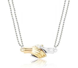 Couple Holding Hands Couple Pendant Magnetic BF GF BFF Girlfriend BoyFriend Lovers Necklace for Men and Women