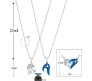 Stainless Steel Love Heart Shape Couple Duo Matching Pendant Necklace Locket Pairs I love you Engraved for Lovers Couples Friendship BFF Best Friend BS