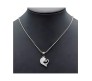 Stainless Steel Love Heart Shape Couple Duo Matching Pendant Necklace Locket Pairs I love you Engraved for Lovers Couples Friendship BFF Best Friend BS