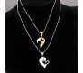 Stainless Steel Love Heart Shape Couple Duo Matching Pendant Necklace Locket Pairs I love you Engraved for Lovers Couples Friendship BFF Best Friend GS