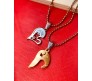 Stainless Steel Love Heart Shape Couple Duo Matching Pendant Necklace Locket Pairs I love you Engraved for Lovers Couples Friendship BFF Best Friend GS