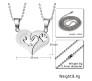 Stainless Steel Love Heart Shape Couple Duo Matching Pendant Necklace Locket Pairs I love you Engraved for Lovers Couples Friendship BFF Best Friend SS