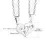 Stainless Steel Love Heart Shape Couple Duo Matching Pendant Necklace Locket Pairs I love you Engraved for Lovers Couples Friendship BFF Best Friend SS