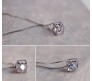 Cube Shape Pendant Solitaire Cute Silver Premium Necklace Stylish with Sparkling Zircon Diamond Valentine Anniversary Modern Simple and Aesthetic Gift for Girls and Woman