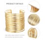 Fashion Big Wide Stack Coil Wire Cuff Cuff Bracelet Stylish Adjustable Gold Plated Kada Bangle Egyptian Style Anti Tarnish Chunky Statement Jewelry Gift for Women