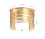 Fashion Big Wide Stack Coil Wire Cuff Cuff Bracelet Stylish Adjustable Gold Plated Kada Bangle Egyptian Style Anti Tarnish Chunky Statement Jewelry Gift for Women