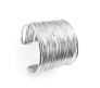 Fashion Big Wide Stack Coil Wire Cuff Cuff Bracelet Stylish Adjustable Silver Plated Kada Bangle Egyptian Style Anti Tarnish Chunky Statement Jewelry Gift for Women