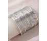 Fashion Big Wide Stack Coil Wire Cuff Cuff Bracelet Stylish Adjustable Silver Plated Kada Bangle Egyptian Style Anti Tarnish Chunky Statement Jewelry Gift for Women