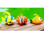 Aquatic Cute Animals Chu Chu Squeeze Toy 6 PC Set Silly Squeezing & Squawking 5cm Approx Baby Floating Bath Toy For Infants Newborns Kids, Multicolor