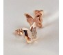 Charming Dual Butterfly Surgical Steel Rose Gold Stud Earrings for Girls and Women