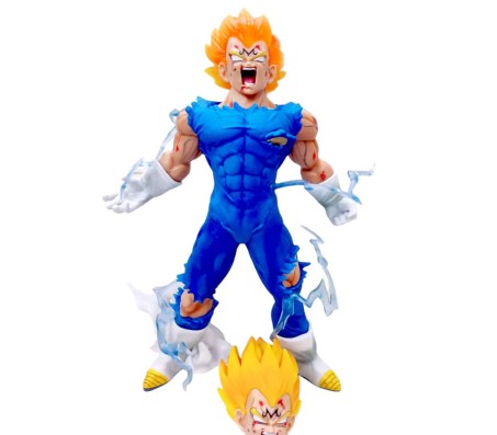 Anime Dragon Z Ball Demonize Vegeta IV Action Figure 30 cm Detachable Interchangable Head Collectible for Office Desk & Study Table, Toy for Fans