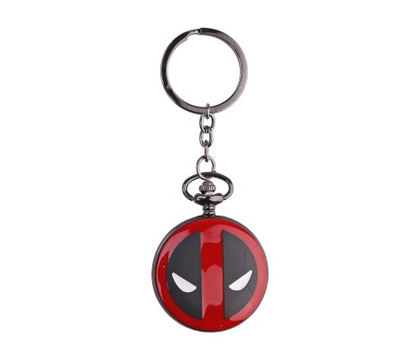 Deadpool Superhero Antique Pocket Watch Vintage Classic Retro Metal Keychain Key Chain for Car Bikes Key Ring