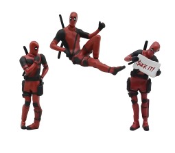 Deadpool Action Figure Miniature Statue 3 Pcs Set Toy - Deadpool Car Decor & Dashboard Accessories Figures Gifts for Fans