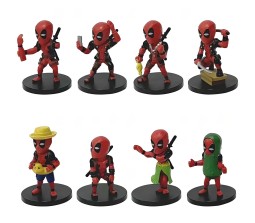 Deadpool Action Figure Miniature Statue 8 Pcs Set Toy 7-8 cm Car Decor & Dashboard Accessories Figures Gifts for Fans
