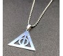 Deathly Hallows Pendant Necklace Flat Accessories for Women Boys and Girls Silver