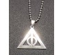 Deathly Hallows Pendant Necklace Flat Accessories for Women Boys and Girls Silver