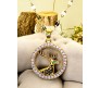 Deer Stag Shaped Circle Round Gold Necklace Pendant Chain Always with Cubic Zirconia Simple Valentine Gift for Women