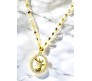 Deer Stag Shaped Circle Round Gold Necklace Pendant Chain Always with Cubic Zirconia Simple Valentine Gift for Women