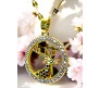 Deer Stag Shaped Circle Round Gold Necklace Pendant Chain Always with Cubic Zirconia Simple Valentine Gift for Women