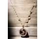 Deer Stag Shaped Circle Round Rose Gold Necklace Pendant Chain Always with Cubic Zirconia Simple Valentine Gift for Women