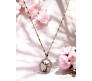 Deer Stag Shaped Circle Round Rose Gold Necklace Pendant Chain Always with Cubic Zirconia Simple Valentine Gift for Women