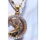Deer Stag Shaped Circle Round Rose Gold Necklace Pendant Chain Always with Cubic Zirconia Simple Valentine Gift for Women