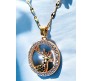 Deer Stag Shaped Circle Round Rose Gold Necklace Pendant Chain Always with Cubic Zirconia Simple Valentine Gift for Women