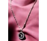 Deer Stag Shaped Circle Round Silver Necklace Pendant Chain Always with Cubic Zirconia Simple Valentine Gift for Women